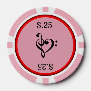Musikschlüssel Herz Pink Pokerchips