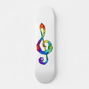 Musikschlüssel Violinschlüssel Regenbogen Skateboard