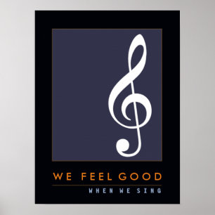 Musikschrift, Gesang, Musik inspiriert Poster