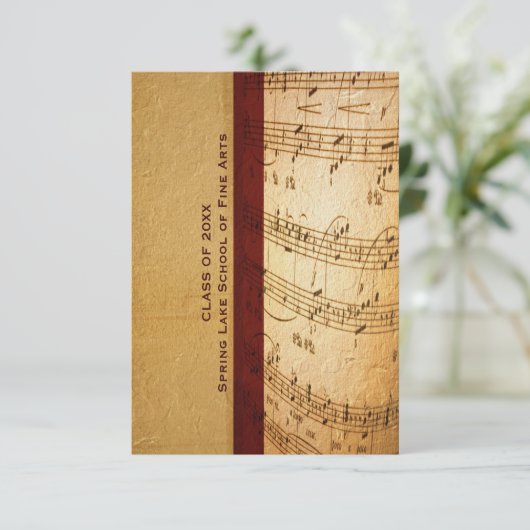 Musikschule oder Abschluss der Darstellenden Kunst Einladung (Stehend Vorderseite)