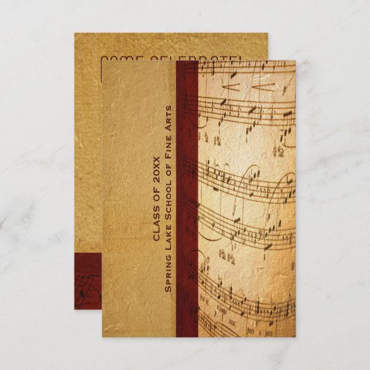 Musikschule oder Abschluss der Darstellenden Kunst Einladung (Vorne/Hinten)