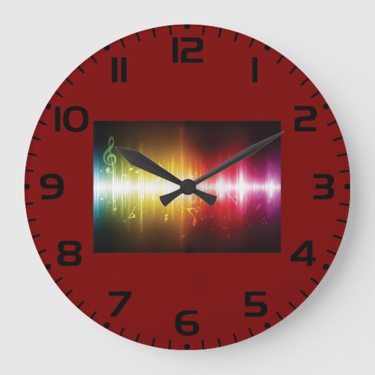 Musikspektrum Soundwave Vibrann Audio Visualizer Große Wanduhr (Vorderseite)