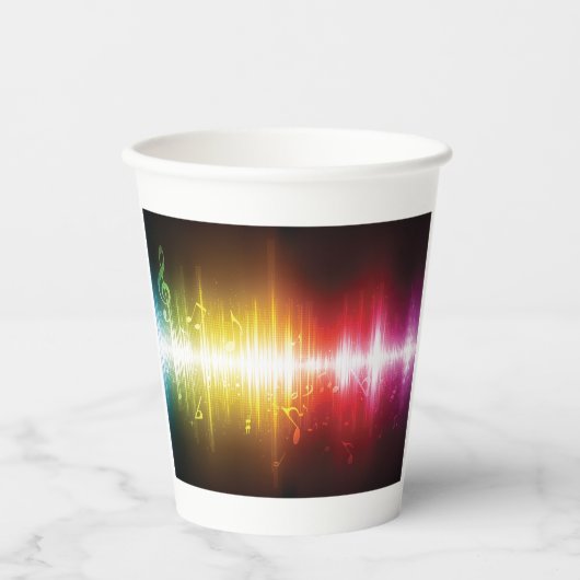 Musikspektrum Soundwave Vibrann Audio Visualizer Pappbecher (Vorderseite)