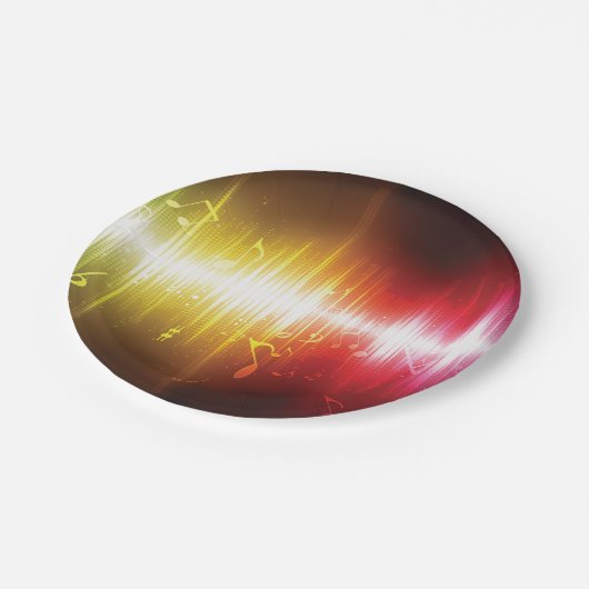 Musikspektrum Soundwave Vibrann Audio Visualizer Pappteller (Schrägansicht)