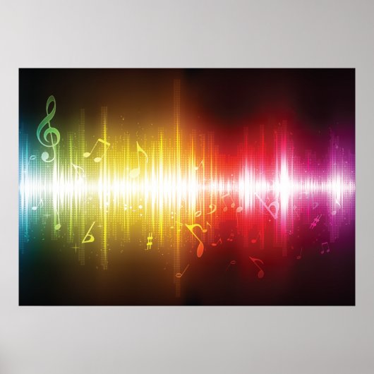 Musikspektrum Soundwave Vibrann Audio Visualizer Poster (Vorne)