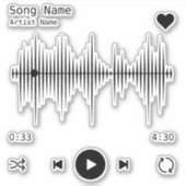 Musikspielerkünstler und Song Personalisiert Aufkleber (Vorderseite)