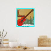 Musikstädteposter Poster (Küche)