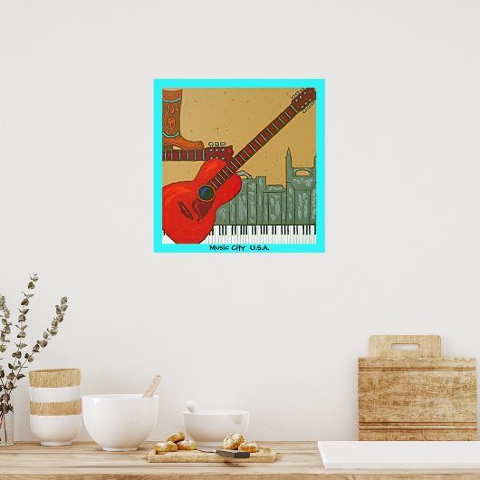 Musikstädteposter Poster (Küche)