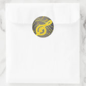 Musiksticker Runder Aufkleber (Tasche)