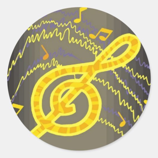 Musiksticker Runder Aufkleber (Vorderseite)