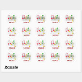 Musiksticker Runder Aufkleber (Blatt)
