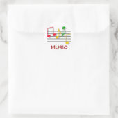 Musiksticker Runder Aufkleber (Tasche)