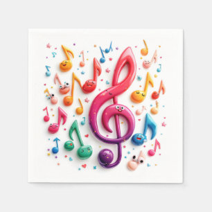 Musikstifte mit Augenbrauen Serviette
