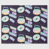 Musikstil 90er-Muster Geschenkpapier (Flach)