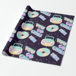 Musikstil 90er-Muster Geschenkpapier