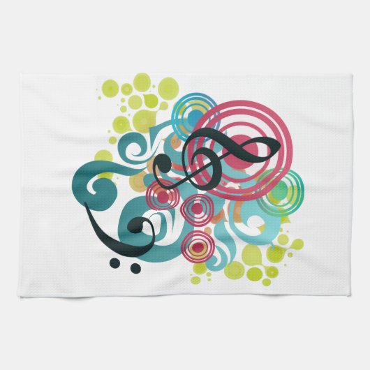 Musikstrudelküchen-Teetuch Geschirrtuch (Horizontal)