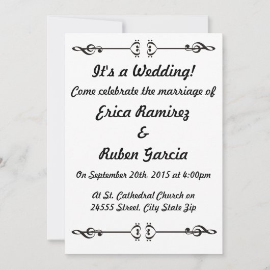 Musikstück Einladung (Vorderseite)