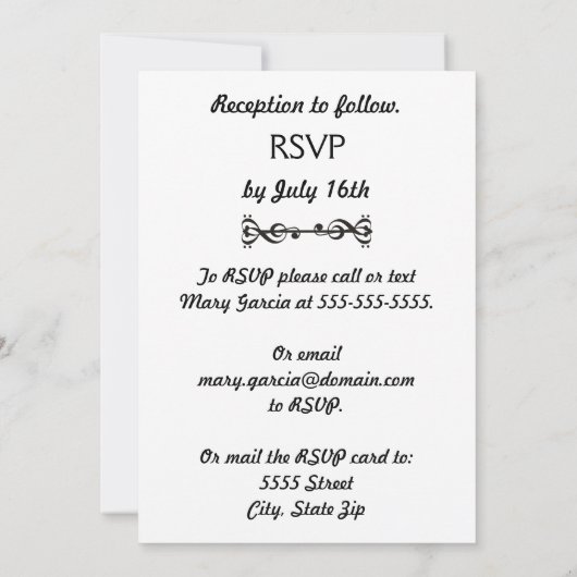 Musikstück Einladung (Rückseite)