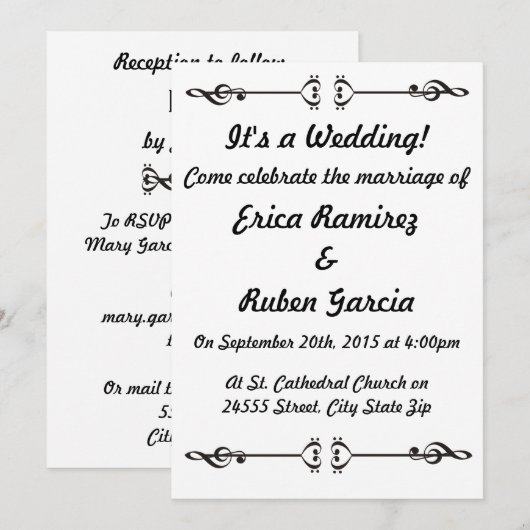 Musikstück Einladung (Vorne/Hinten)