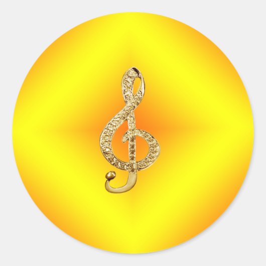 Musiksymbol G-clef Runder Aufkleber (Vorderseite)
