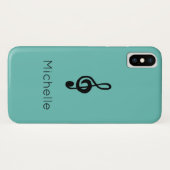 Musiksymbol Treble Clef Aquamarin Green Case-Mate iPhone Hülle (Rückseite (Horizontal))