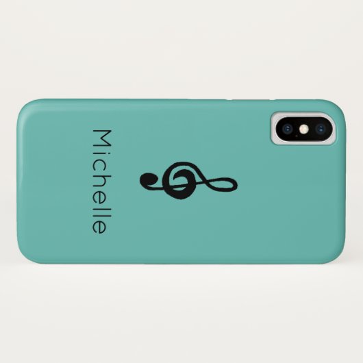 Musiksymbol Treble Clef Aquamarin Green Case-Mate iPhone Hülle (Rückseite (Horizontal))