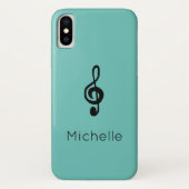 Musiksymbol Treble Clef Aquamarin Green Case-Mate iPhone Hülle (Rückseite)