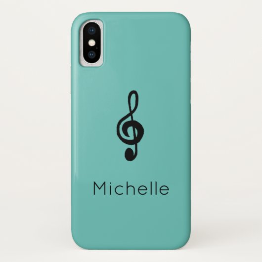 Musiksymbol Treble Clef Aquamarin Green Case-Mate iPhone Hülle (Rückseite)