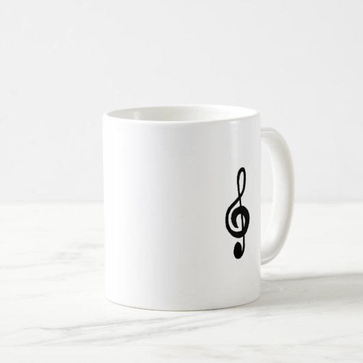 Musiksymbol Treble Clef Simple Musical Kaffeetasse (VorderseiteRechts)