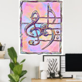 Musiksymbole,3 drucken poster (Heimbüro)