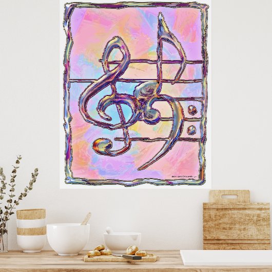 Musiksymbole,3 drucken poster (Küche)