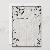 Musiksymbole, Blätter, Graues Brautparty laden ein Einladung (Rückseite)