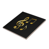 Musiksymbole, Gold auf Schwarz, Fliese (Seite)