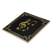 Musiksymbole, Gold auf Schwarz, Fliese (Seite)