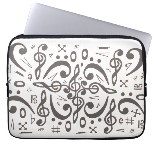 Musiksymbole Laptopschutzhülle (Vorderseite)