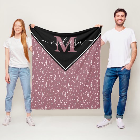 Musiksymbole personalisierte Fleece-Decke Fleecedecke (Beispiel)