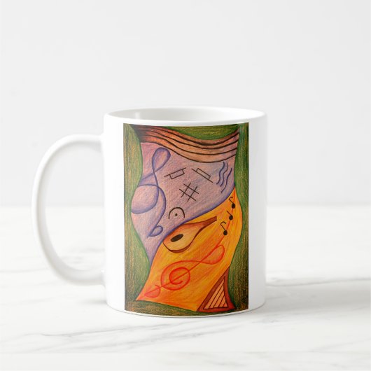 Musiksymbole Treble Clef farbenfroh Kaffeetasse (Links)