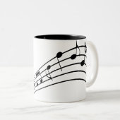 Musiksymbole Wavy Staffs Mattiertes Glas des Music Zweifarbige Tasse (VorderseiteRechts)
