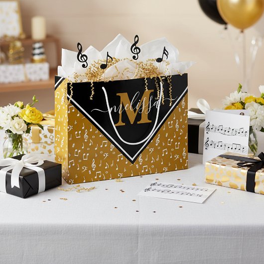 Musiksymbolen personalisiert große Geschenktasche Geschenktüte