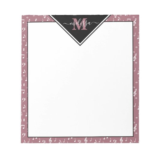 Musiksymbolen personalisiertes Notizblock (Vorderseite)
