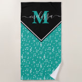 Musiksymbolen personalisiertes Strandtuch (Vorderseite)