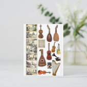 Musikszenen und -instrumente postkarte (Stehend Vorderseite)