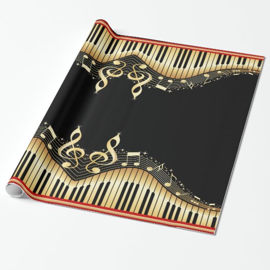 Musiktastatur Geschenkpapier (Ungerollt)
