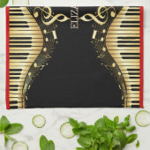 Musiktastatur Geschirrtuch (Gefaltet)