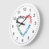 Musiktext-Herz Große Wanduhr (Winkel)