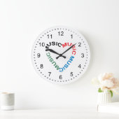 Musiktext-Herz Große Wanduhr (Zuhause)