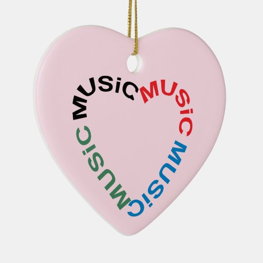 Musiktext-Herz Keramik Ornament (Rechts)
