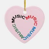 Musiktext-Herz Keramik Ornament (Vorne)