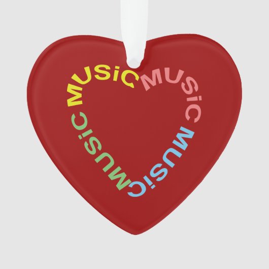 Musiktext-Herz Ornament (Vorderseite)