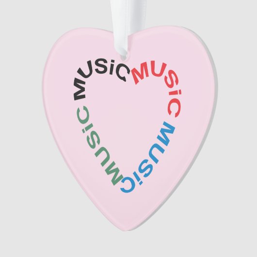 Musiktext-Herz Ornament (Vorderseite)